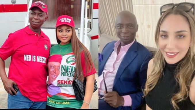 “I thought they are divorced” – Reactions as Ned Nwoko estranged wife Laila Charani calls him husband after emerging as Senator (Video)